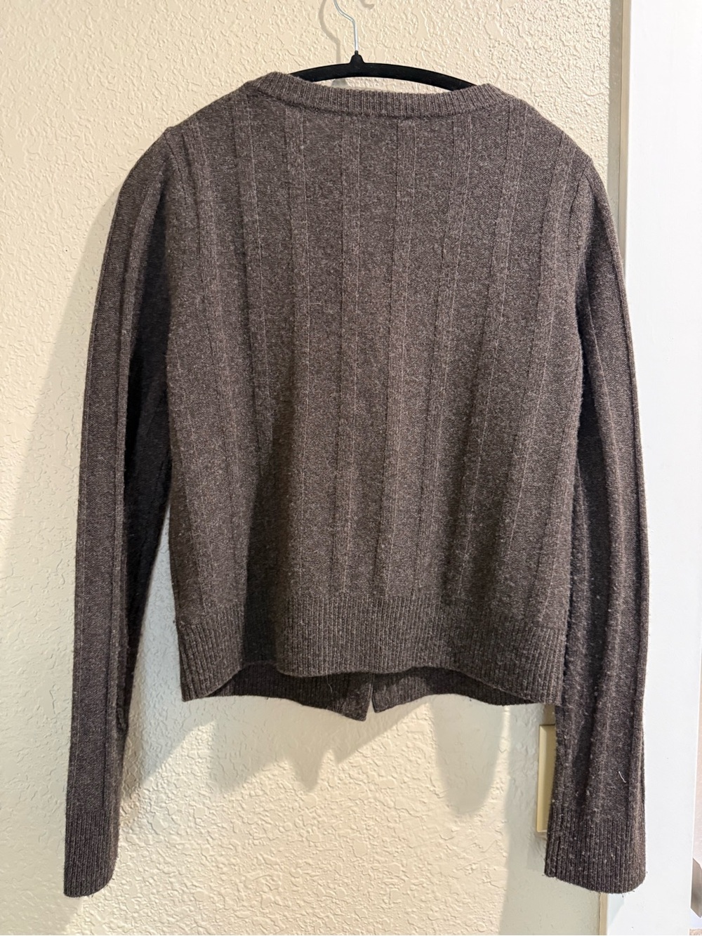 Medium Reformation Hannah Regenerative Wool Cardigan in Espresso - Picture 3 of 7